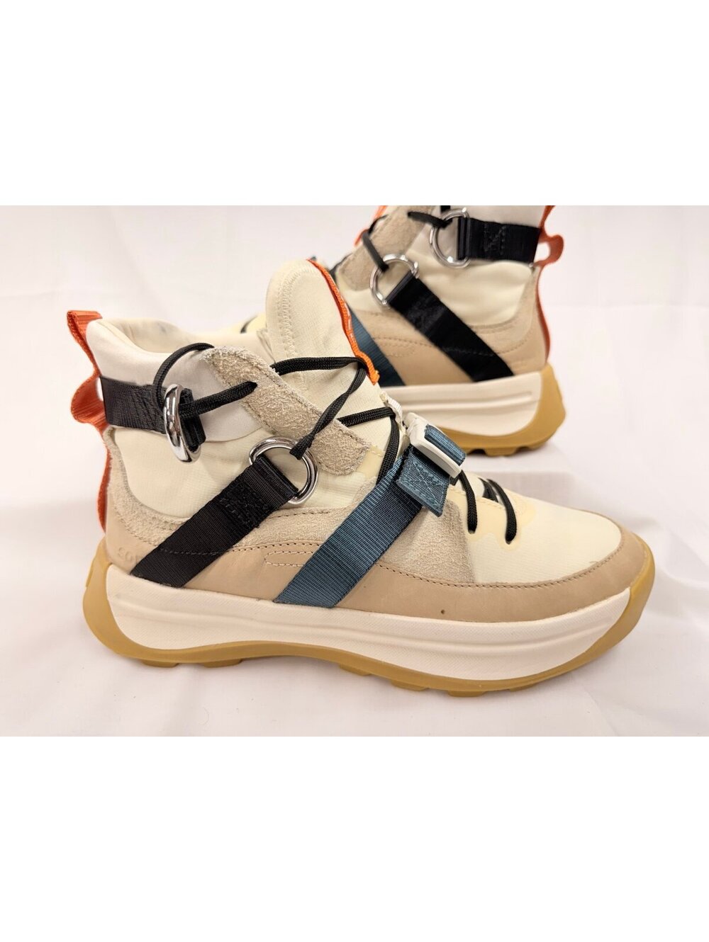 Sorel Womens Size 8.5 ONA 503 EQ Ceramic Chalk Mid Sneakers Boots Shoes Buckles
